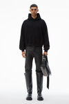 Alexander Wang black essential 毛圈布加大款中性徽标装饰连帽衫