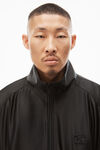 alexander wang track jacket in satin faille jersey black