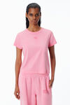 Alexander Wang washed lotus pink shrunken cotton tee with logo