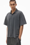 Alexander Wang vintage grey men's short-sleeve polo tee in cotton jersey