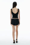 Alexander Wang black sheer ruched tank top
