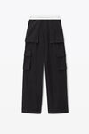 alexander wang 棉质格子布徽标工装裤 black ice