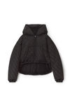 alexander wang crop puffer in logo jacquard nylon black