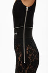 alexander wang logo elastic jumpsuit in lace black