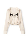 alexander wang 真丝绉缎叠搭系扣衬衫 ivory
