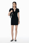 Alexander Wang black black logo nameplate bodycon minidress