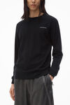 alexander wang long sleeve tee in high twist jersey black