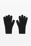 alexander wang embossed logo gloves in stretch wool black