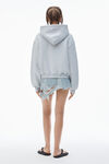 Alexander Wang light heather grey 发泡徽标装饰硬挺毛圈布连帽衫
