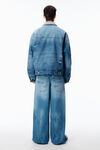 Alexander Wang vintage marbled blue surge阔腿牛仔裤