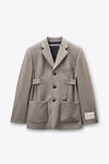 Alexander Wang mink melange grey wool mohair blazer