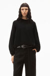 alexander wang pullover sweater in ribbed chenille black