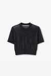 Alexander Wang black 黑色透明珠烫钻圆领 t 恤