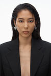 Alexander Wang black cropped tuxedo blazer in wool tailoring