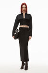 alexander wang layered smocked cami in compact cotton black