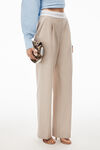 alexander wang pleated trouser in wool tailoring feather