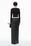 Alexander Wang black long-sleeve cropped top with logo elastic