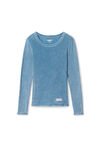 Alexander Wang washed blue 罗纹棉长袖 t 恤