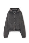 Alexander Wang vintage grey men's oversize zip-up hoodie in cotton terry