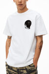 alexander wang buzz cut graphic tee in compact jersey bright white