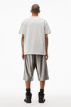 alexander wang puff logo short sleeve tee in compact jersey light heather grey
