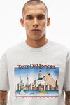 alexander wang 密织平纹针织布 ny skyline 图案 t 恤 light heather grey