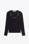 alexander wang 徽标提花弹力针织上衣 black