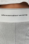 alexander wang logo elastic mini skirt in ribbed jersey grey