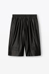 alexander wang 光泽罗缎平纹针织篮球短裤 black