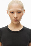 Alexander Wang washed black 罗纹棉短袖家居连衣裙