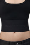 Alexander Wang black long-sleeve cropped top with logo elastic