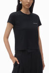 Alexander Wang black logo-print shrunken jersey tee