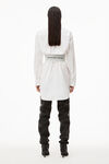 alexander wang logo elastic dress in cotton poplin  white