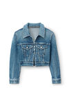 Alexander Wang classic medium indigo 牛仔紧身机车开衫