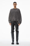 Alexander Wang vintage grey 棉质毛圈布男士徽标装饰圆领运动衫
