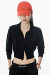 Alexander Wang black 美利奴羊毛高频堆叠徽标装饰开衫