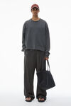 Alexander Wang vintage grey men's long-sleeve tee in cotton jersey