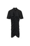alexander wang ruched mock neck dress in stretch jersey black