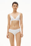 alexander wang triangle bra in ribbed jersey white