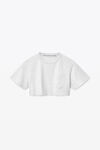 alexander wang crop tee in high twist jersey   light heather grey