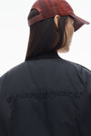 Alexander Wang black logo-embroidered bomber jacket