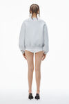 Alexander Wang light heather grey 发泡徽标装饰硬挺毛圈布运动衫