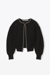 Alexander Wang black 球链饰边圆领开衫