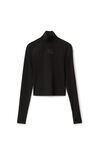 alexander wang 紧身尼龙长袖高领衫 black