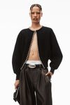 Alexander Wang black 球链饰边圆领开衫