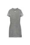 Alexander Wang heather grey 灰色羊毛混纺烫钻连衣裙