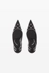 alexander wang delphine 105 pump in mesh/crystal black