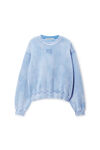 Alexander Wang washed pale blue essential 毛圈布徽标装饰运动衫