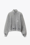 alexander wang high neck pullover in dense fleece acid grey
