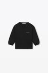 alexander wang kids logo long sleeve tee in essential jersey black